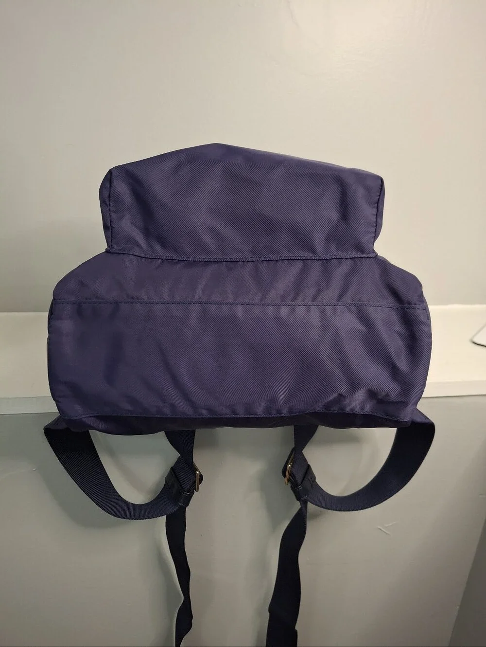 Tory Burch Virginia Navy Nylon Mini Backpack Gold Hardware EUC - Picture 4 of 8